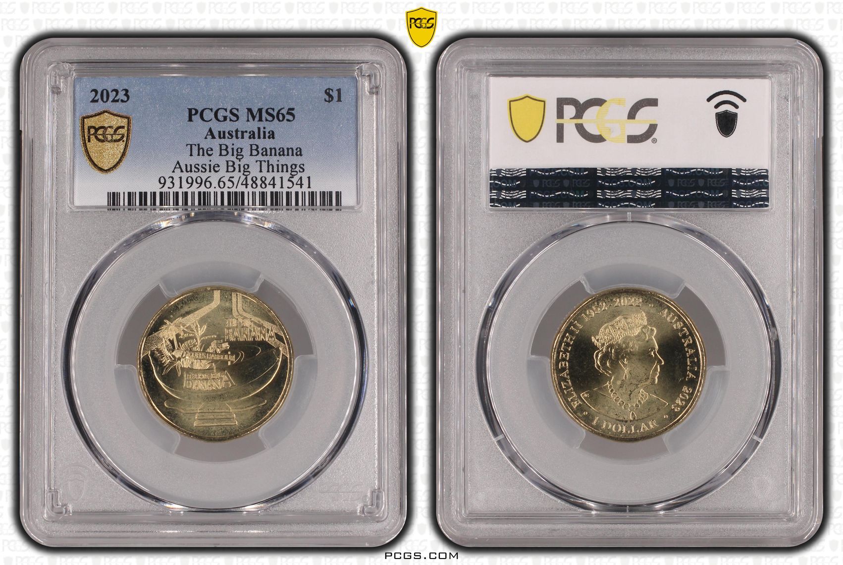 The Big Banana Aussie Big Things, One Dollar, 2023, PCGS MS65