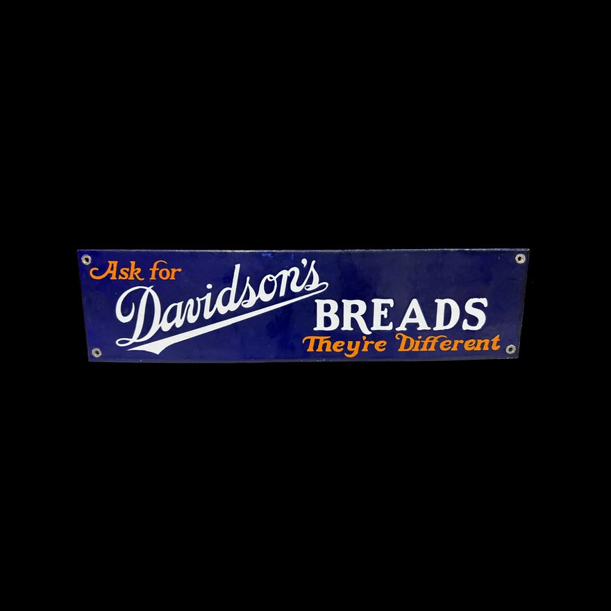 Davidsons Breads They're Different Porcelain Sign