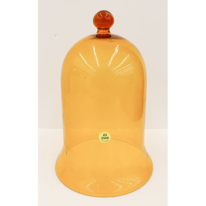 Antique Amber Glass Bell Jar- 12''