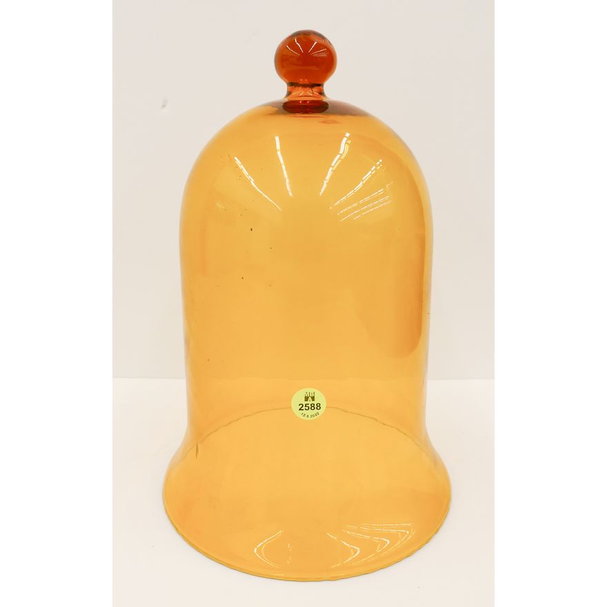 Antique Amber Glass Bell Jar- 12''