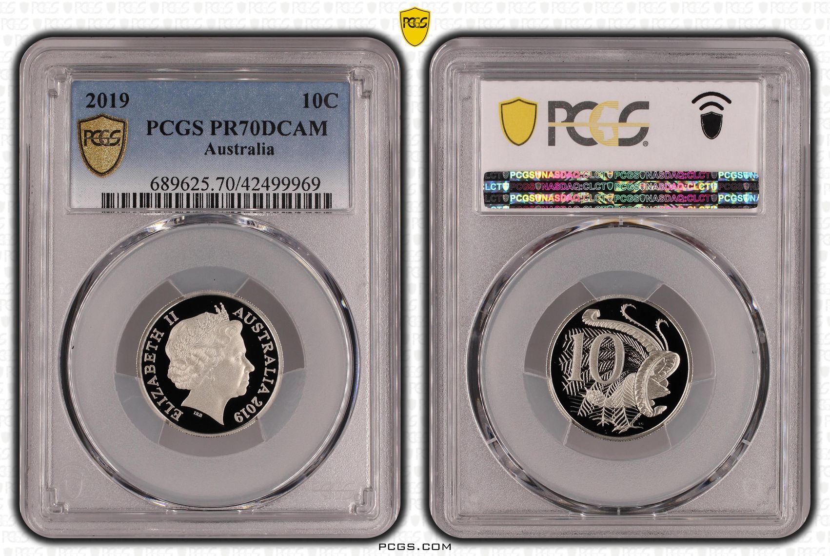 2019 Australia Ten Cent, 10c PCGS - PR70DCAM POP 49/0 -969