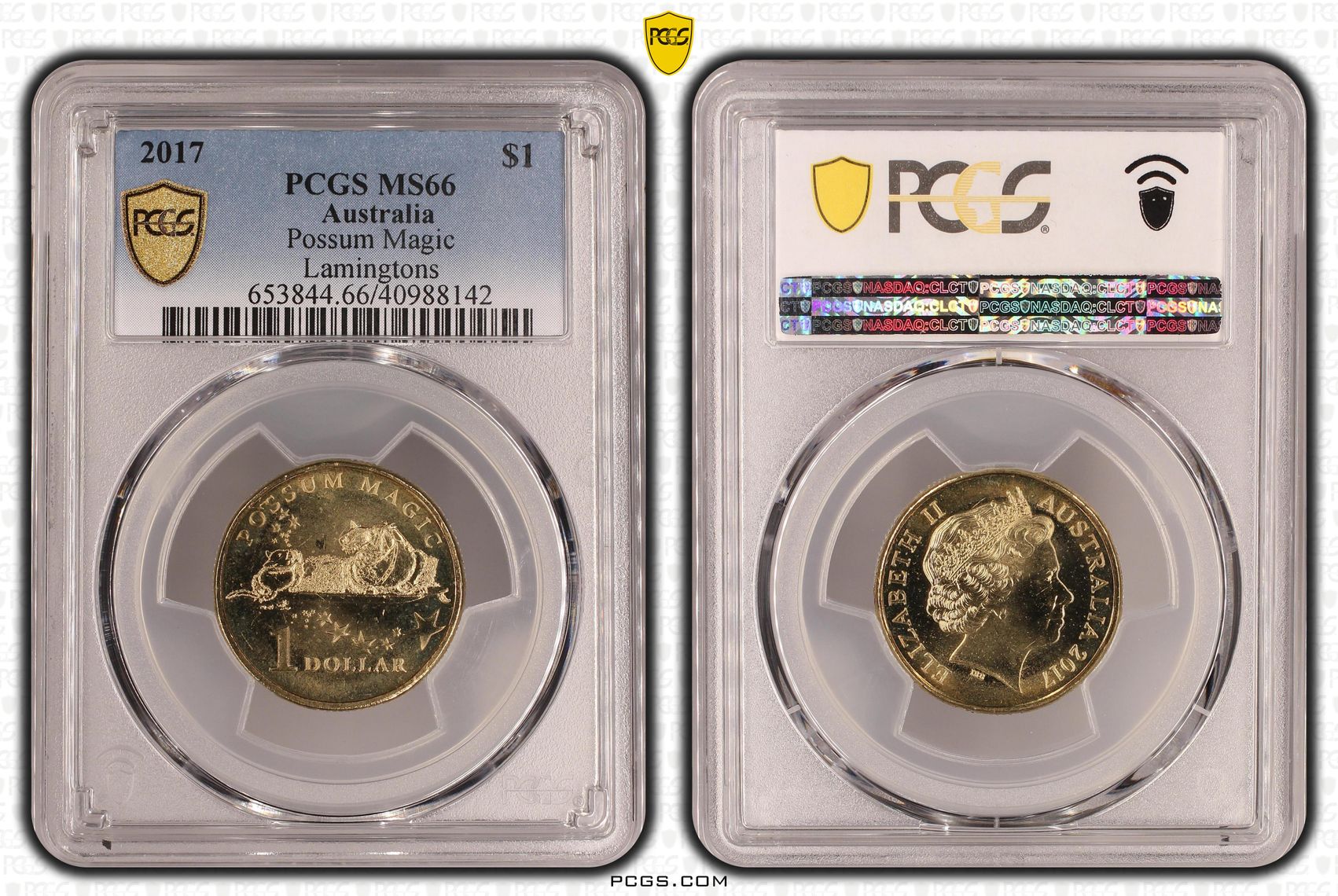 Possum Magic Lamingtons, One Dollar, 2017, PCGS MS66