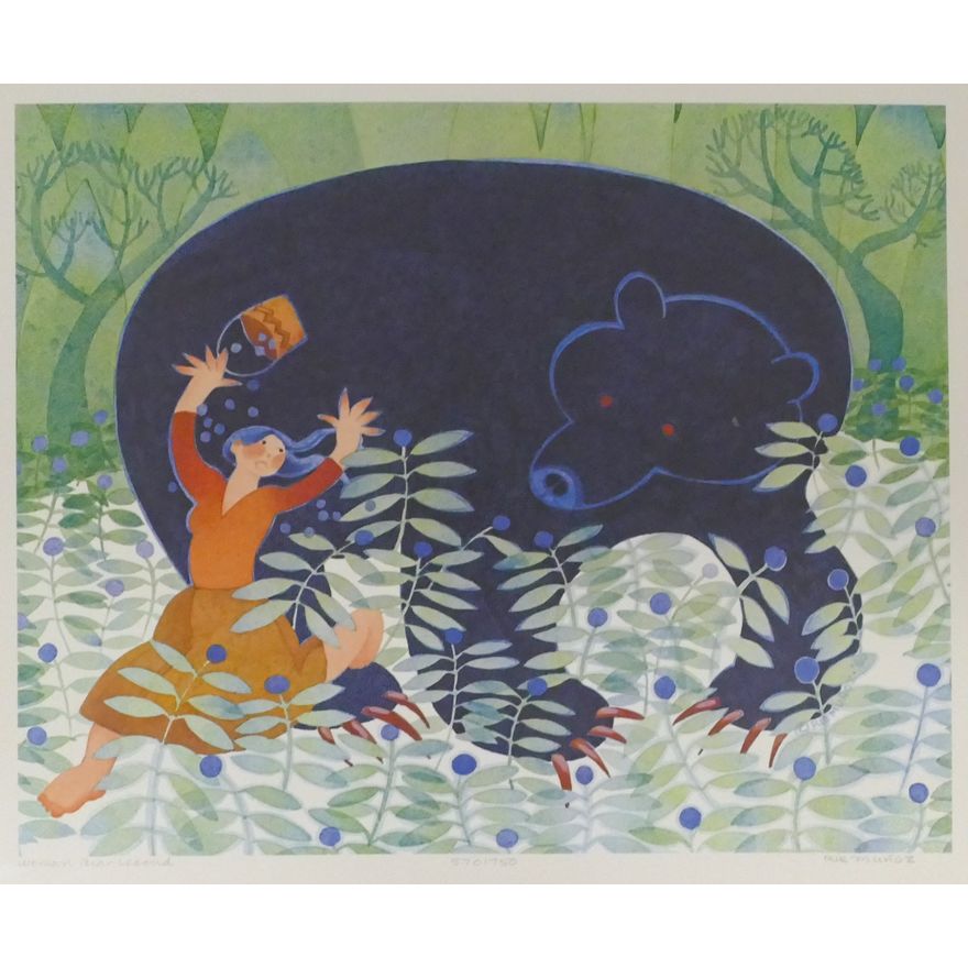 Rie Munoz ''Woman Bear Legend'' 1985 Signed Print 16'' x 19'' Sheet.
