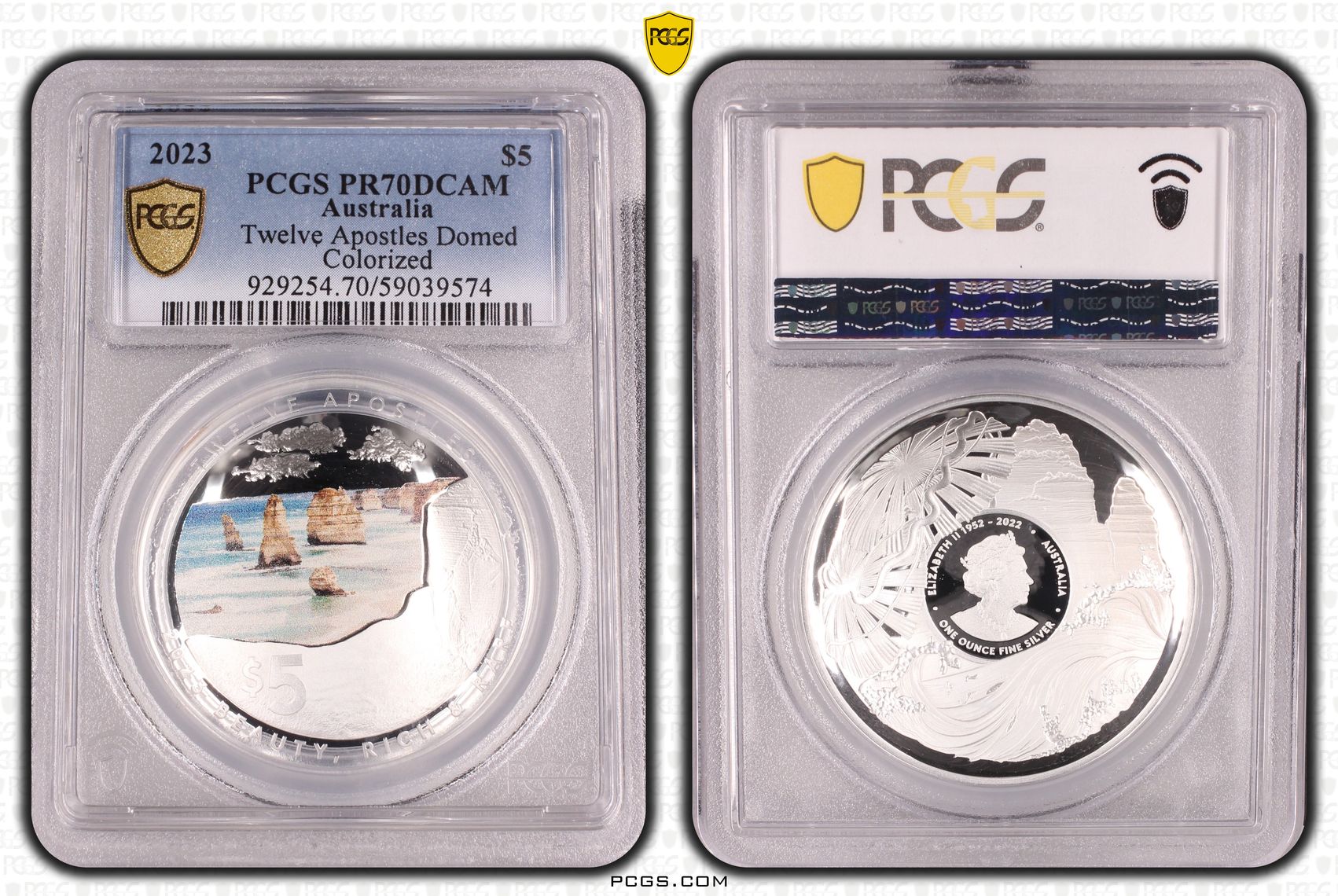 Twelve Apostles Domed Colorized, Five Dollar, 2023, PCGS PR70DCAM