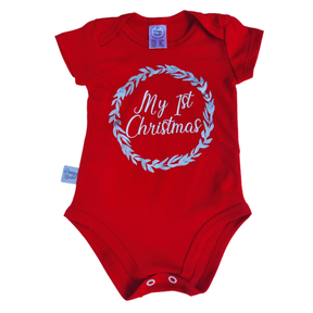 Christmas Dress My 1st Christmas Silver wreath Poogy Bear Red 3 6 months |
