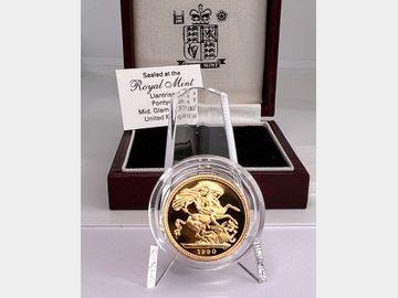 1990 ELIZABETH II PROOF GOLD SOVEREIGN (CASE - NO CERTIFICATE)