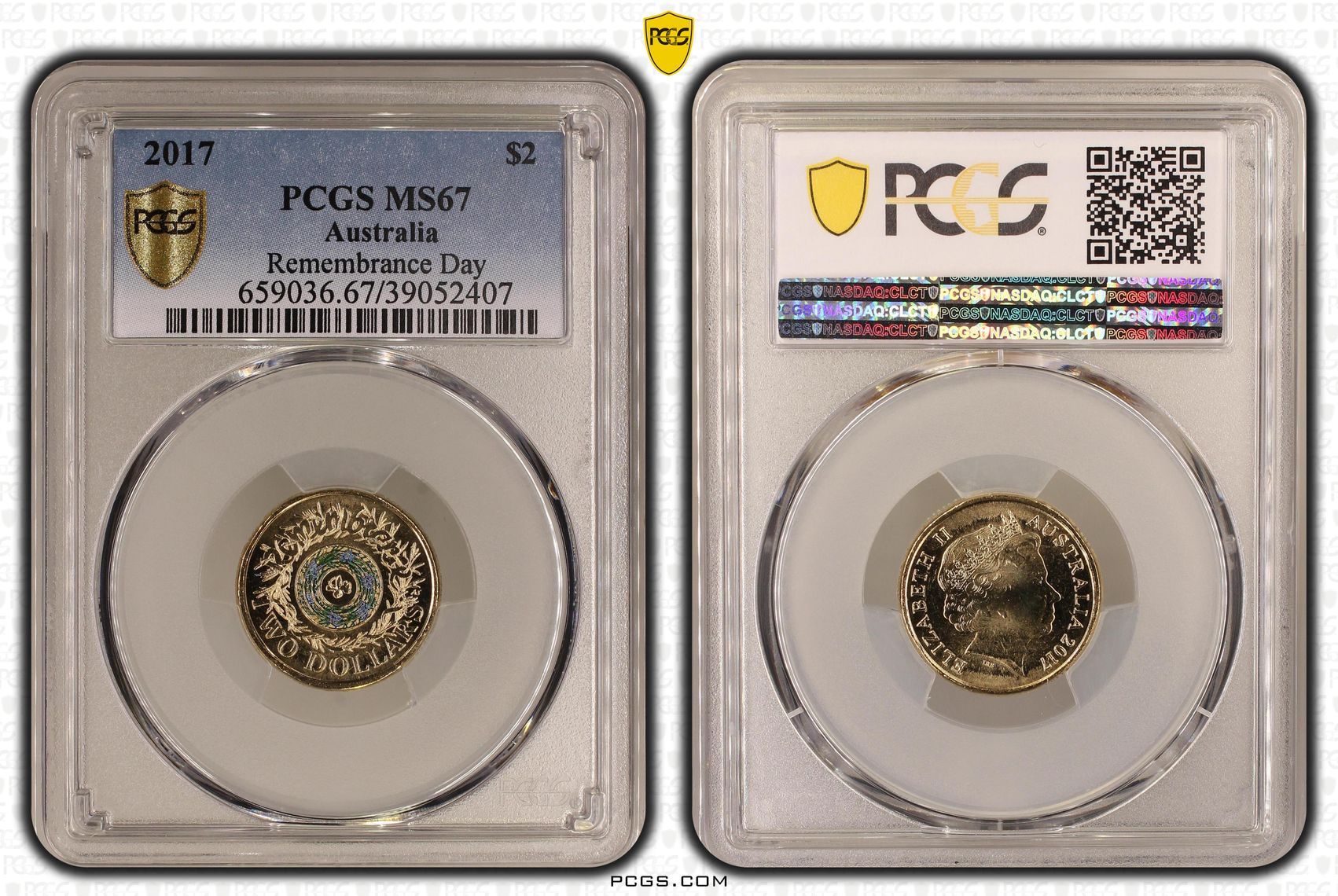 Remembrance Day Colorized, Two Dollar, 2017, PCGS MS67