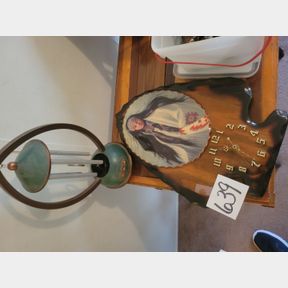 Native lady arrow head clock and battery windchime
