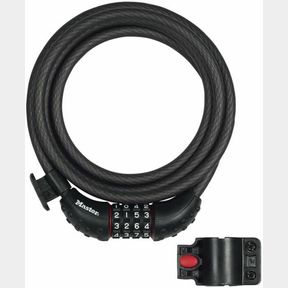 1.8 M X 10 MM MASTER LOCK BLACK BRAIDED STEEL COMBINATION CABLE 1.8M X 10MM