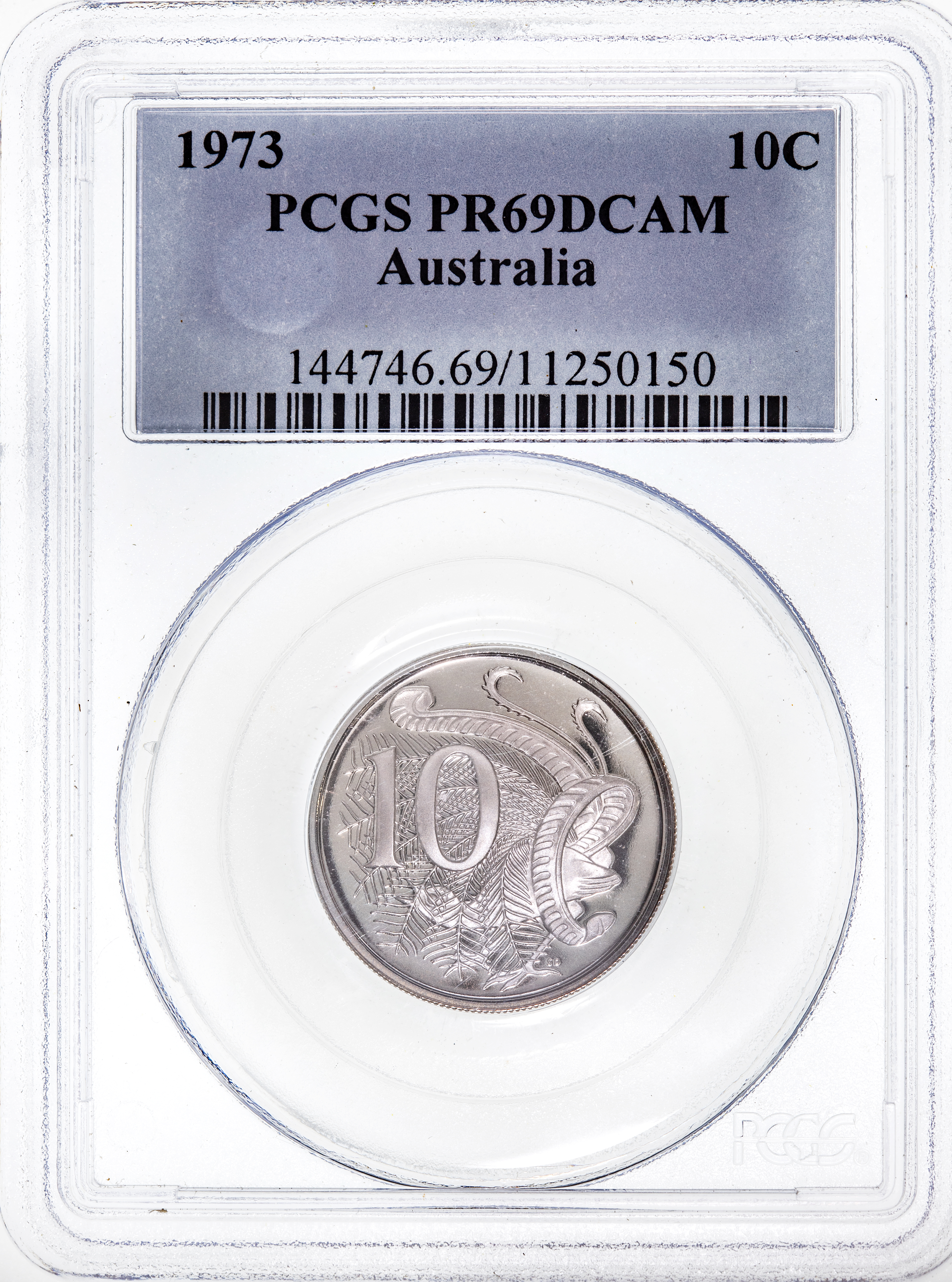 Ten Cent, 1973, Pcgs Pr69dcam