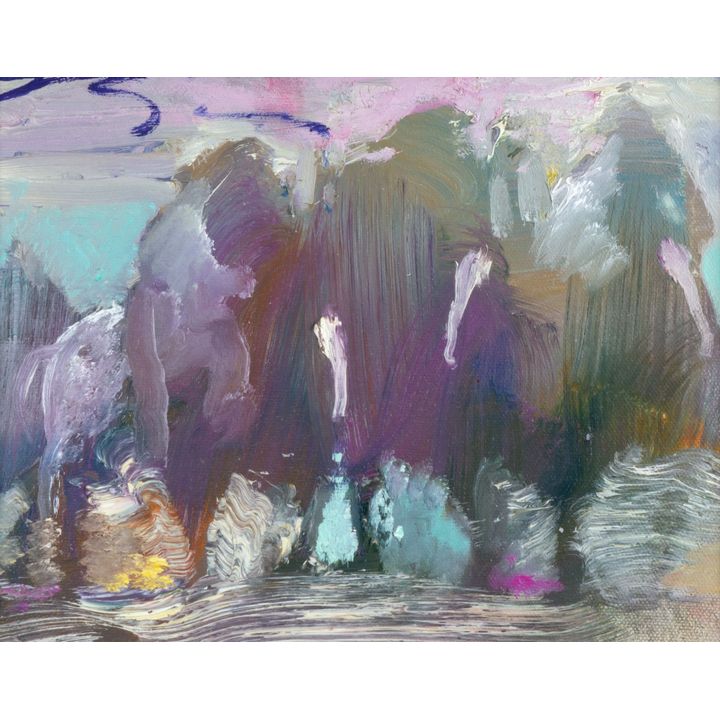 Earl Biss (1947-1998), Three Riders Splashing Through the Dawn