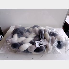 CHELINO - KNOTTED CRIB BUMPER BLACK/GREY/WHITE - KNOTTED CRIB BUMBER - BLACK/GREY/WHITE