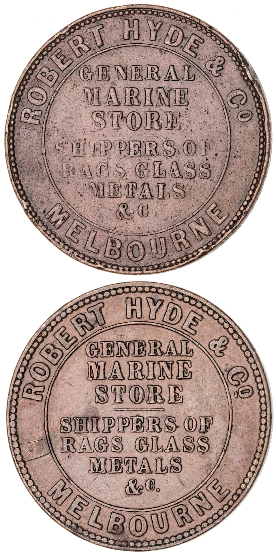 Melbourne, Victoria, Robert Hyde & Co., Penny, 1857, gVF