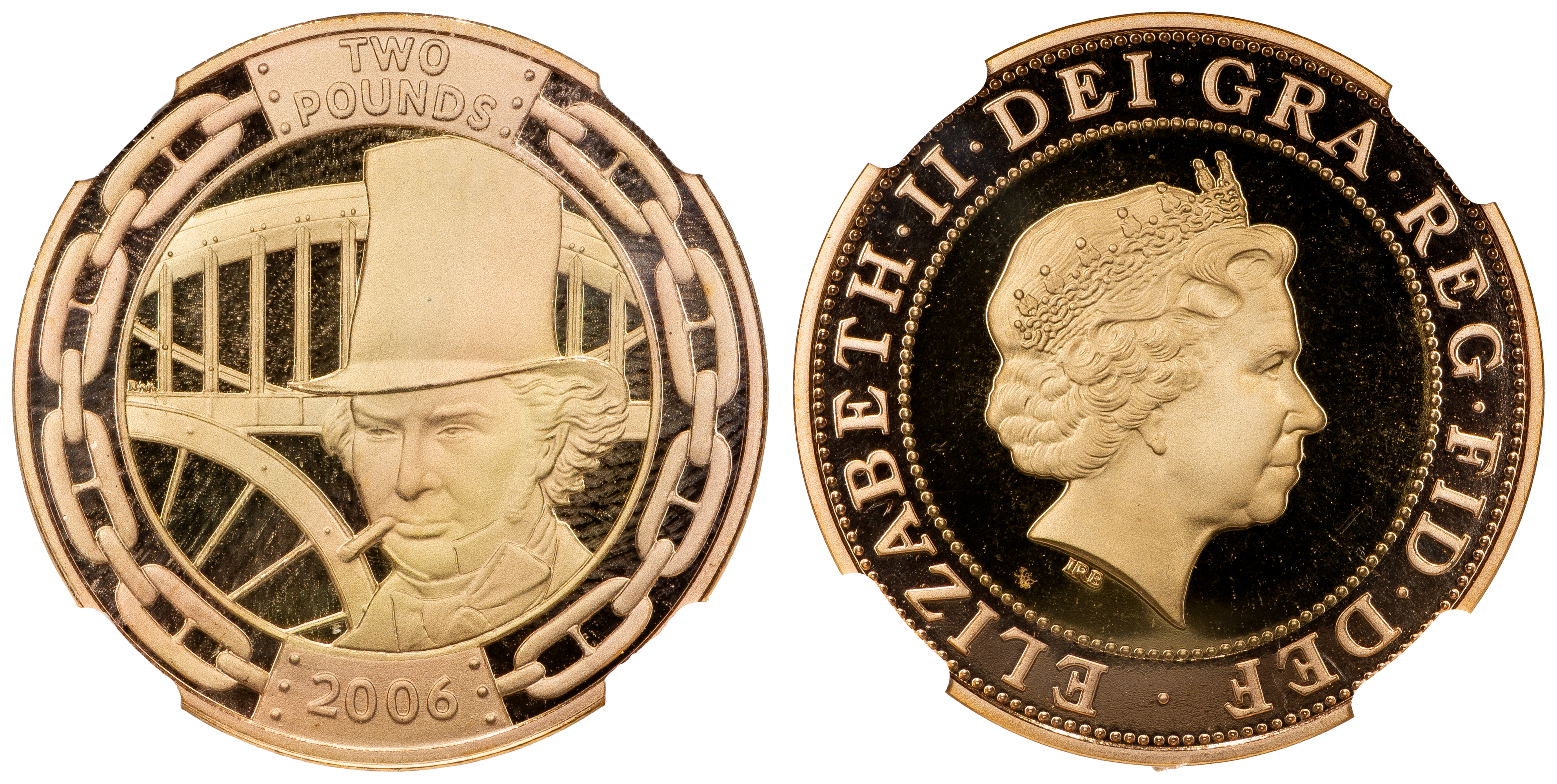 Great Britain, Elizabeth II, Isambard Kingdom Brunel, Two Pounds, 2006, NGC PF69 ULTRA CAMEO