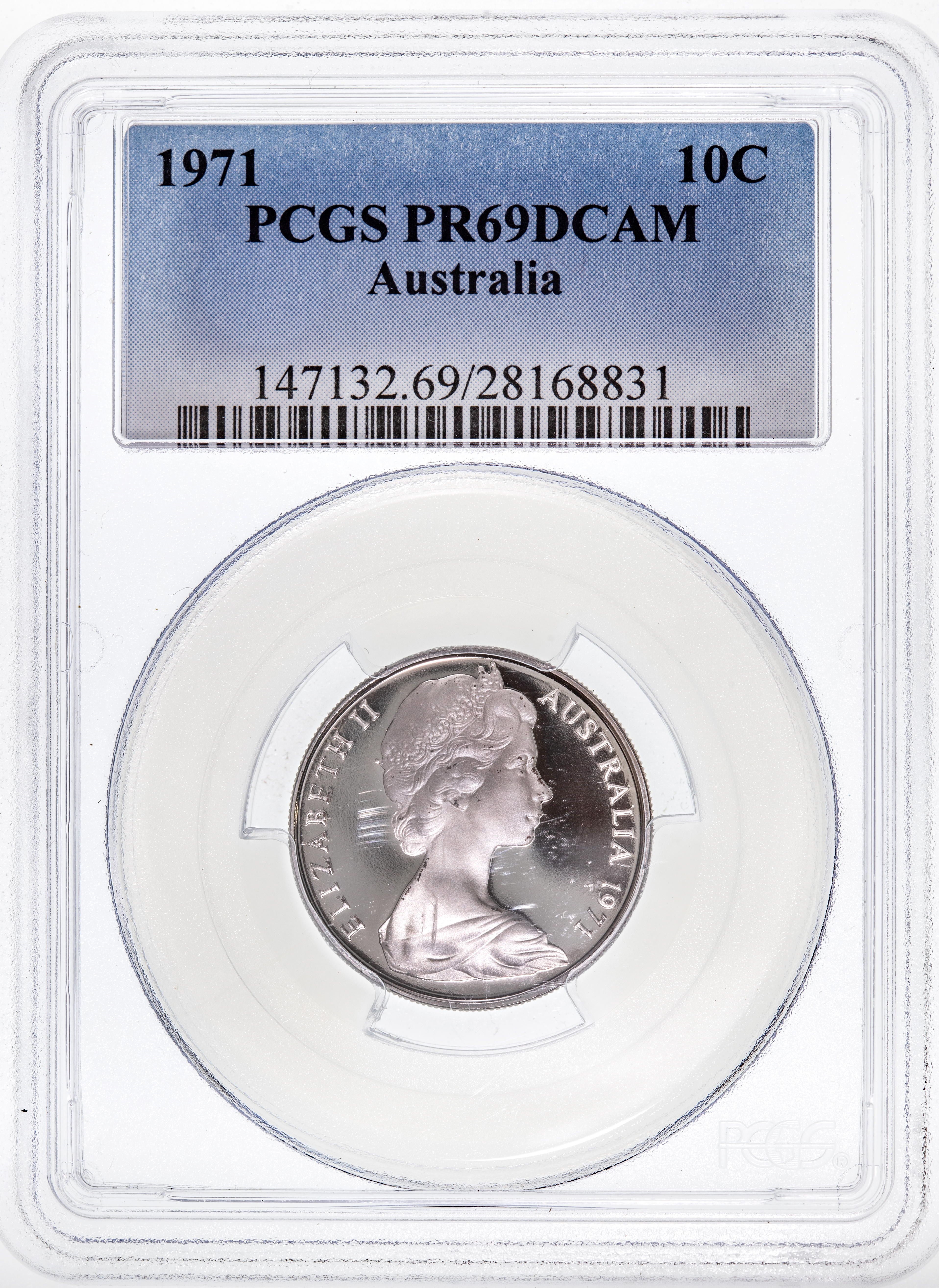 Ten Cent, 1971, Pcgs Pr69dcam