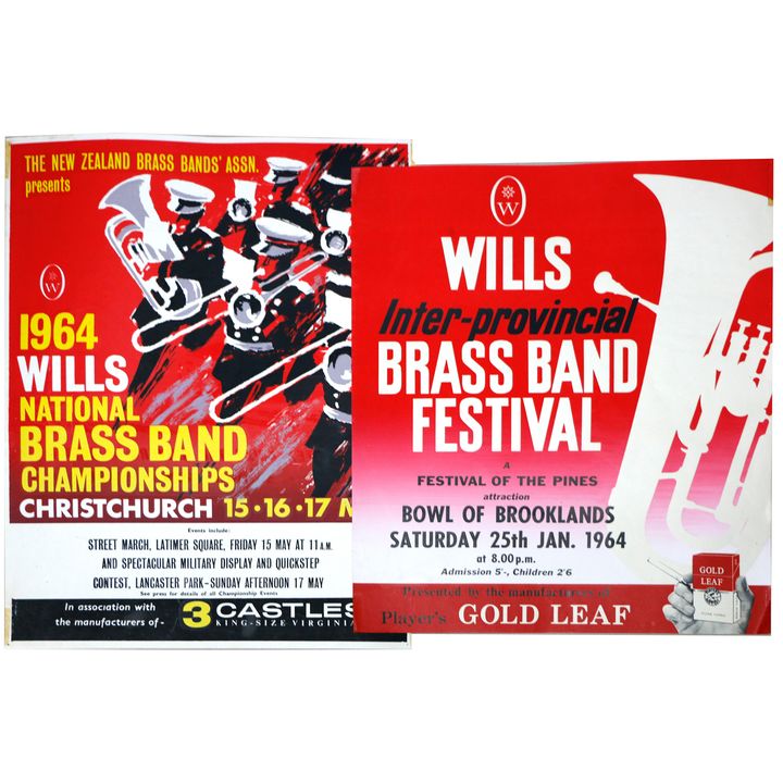 ADVERTISING POSTER - 1964 NATIONAL BRASS BAND CHAMPIONSHIPS [2xs] - Christchurch 15, 16, 17 May.  [2xs]