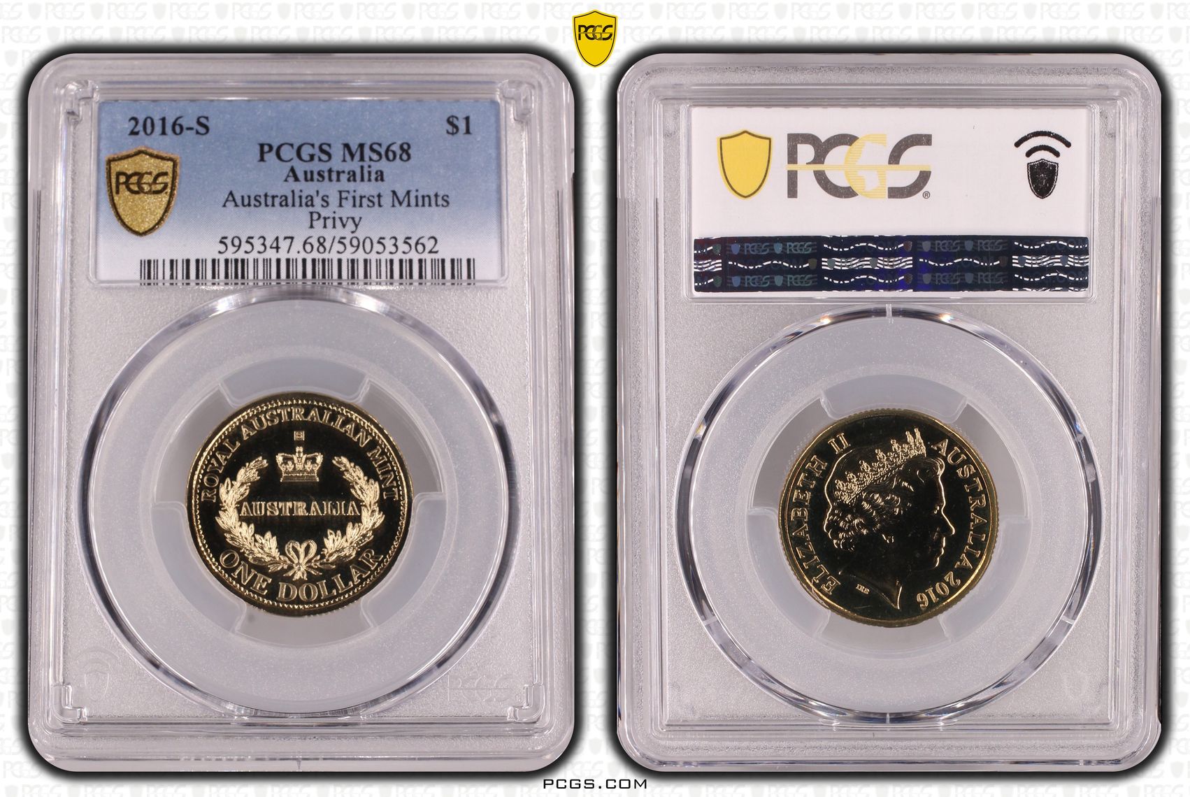 Australia's First Mints Privy, POP 6/0, One Dollar, 2016-S, PCGS MS68