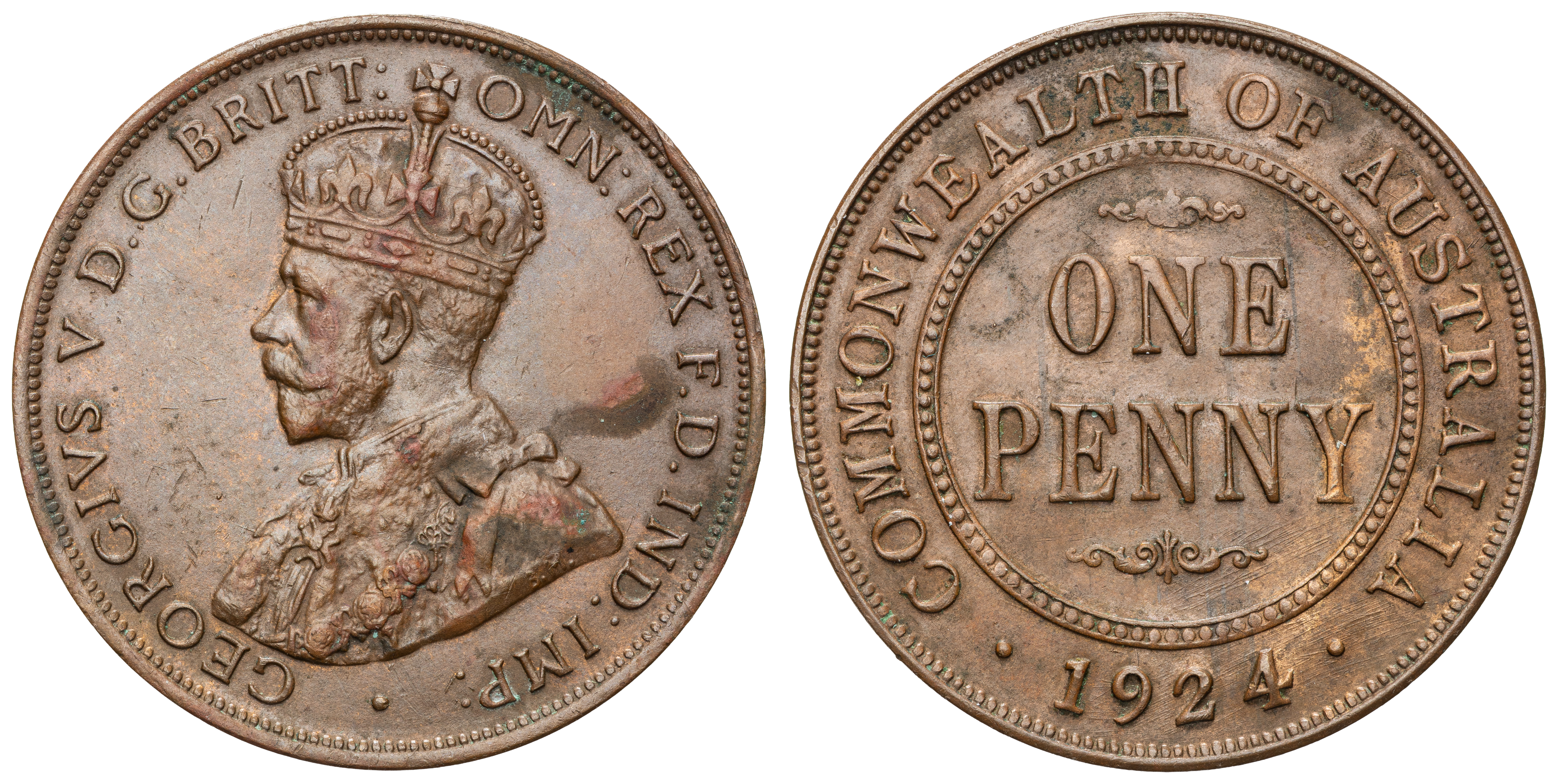 George V, Penny, 1924, UNC