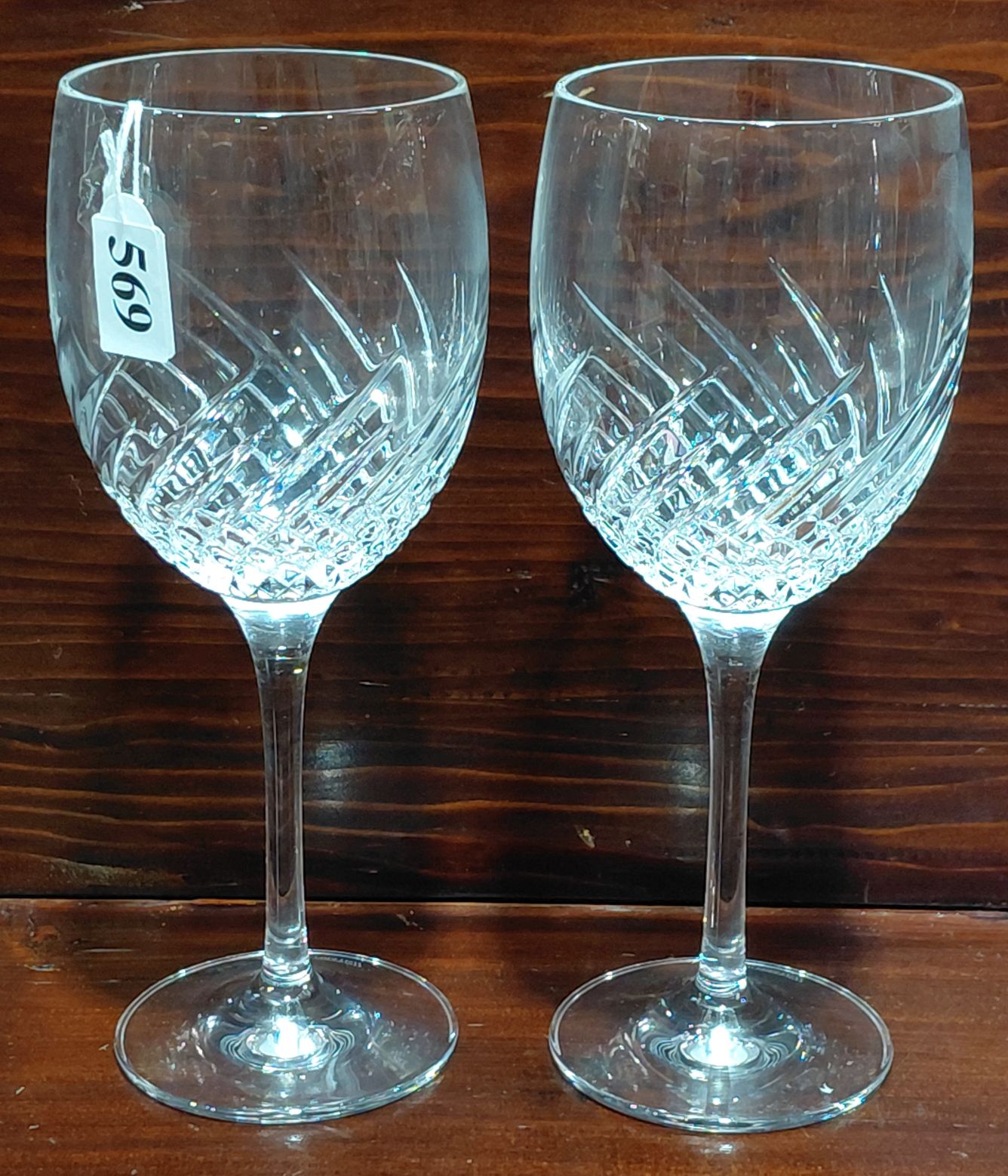 569 · WATERFORD CRYSTAL WINE STEMS