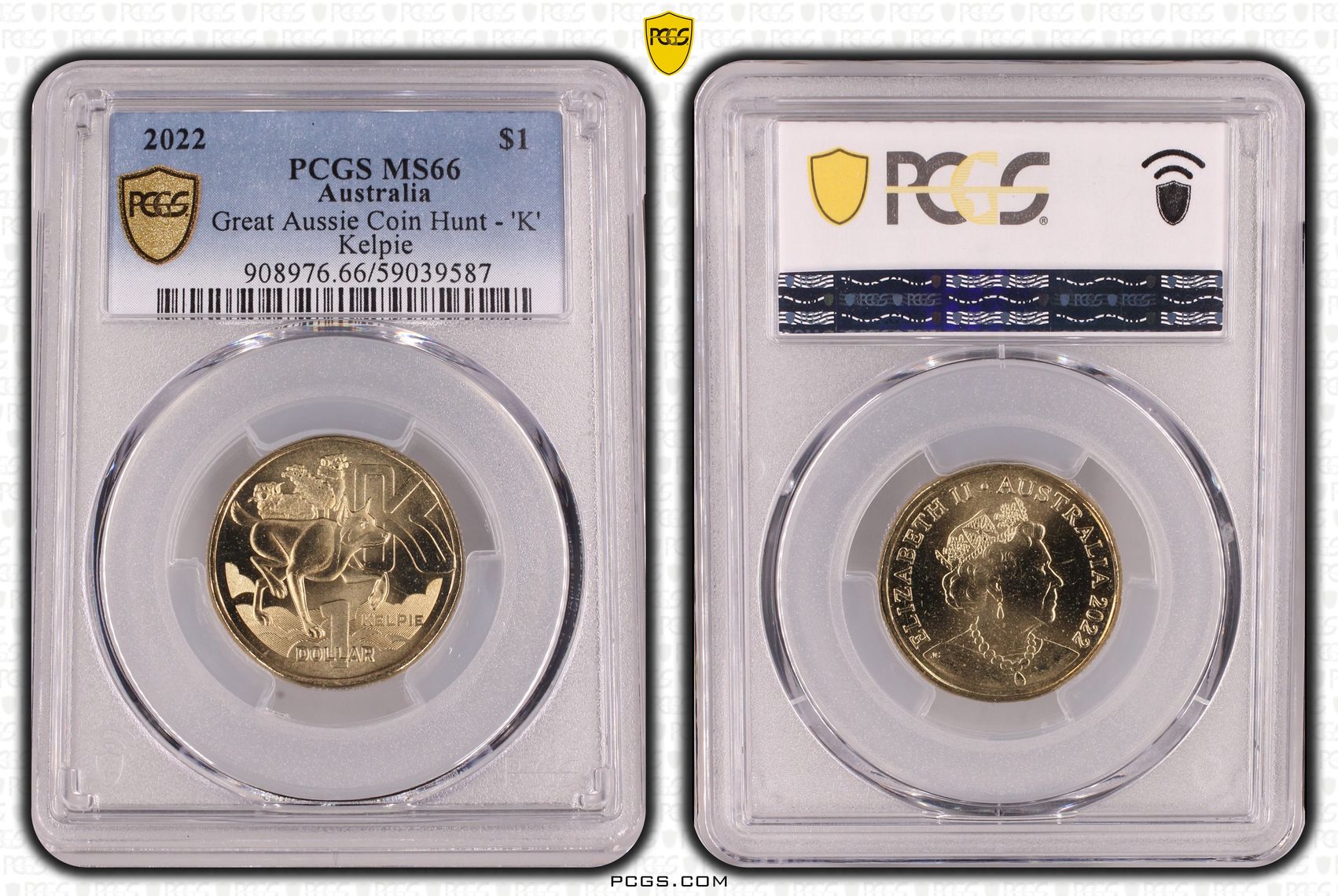 Great Aussie Coin Hunt - 'K', One Dollar, 2022, PCGS MS66