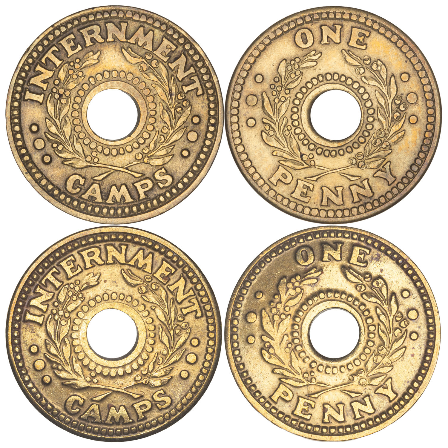 Hay Internment Camp, One Penny, WWII, gF - VF