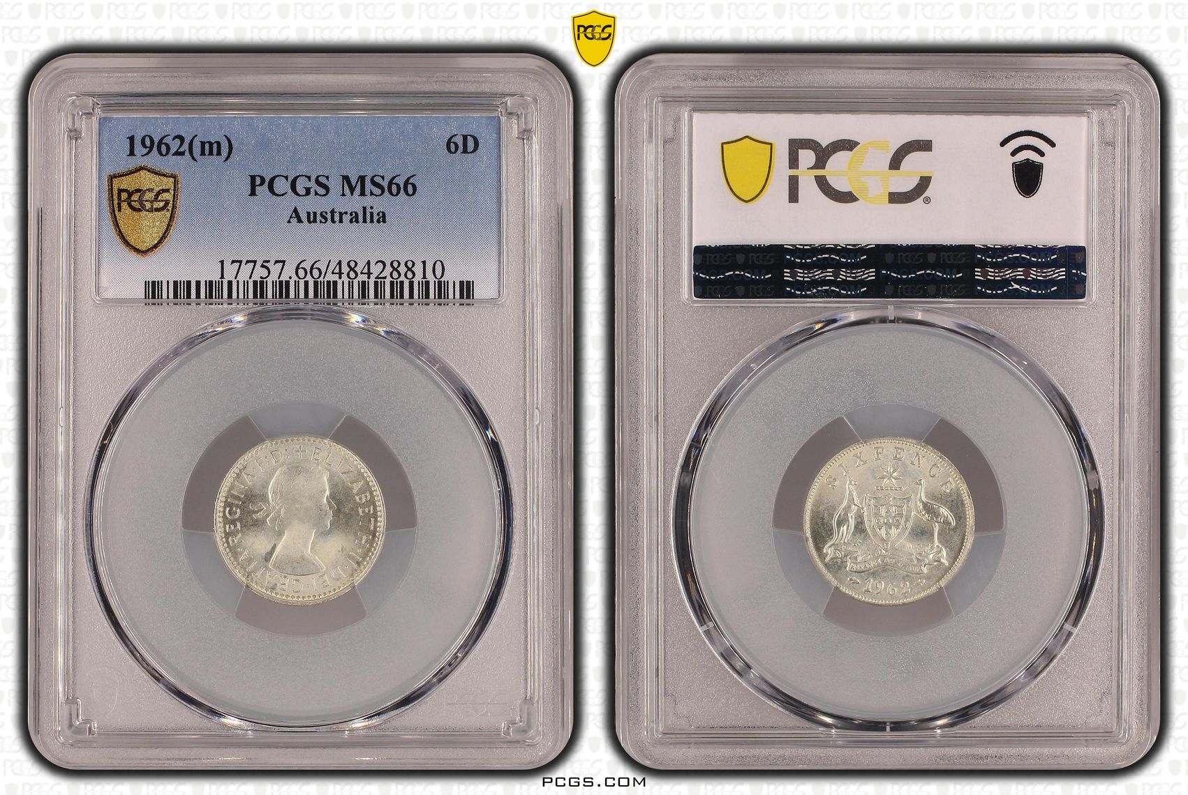 Sixpence, 1962(m), PCGS MS 66