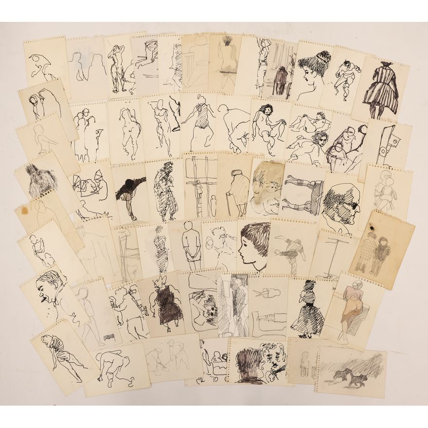 59pc William Cumming Small Sketchbook Drawings 6''x4''