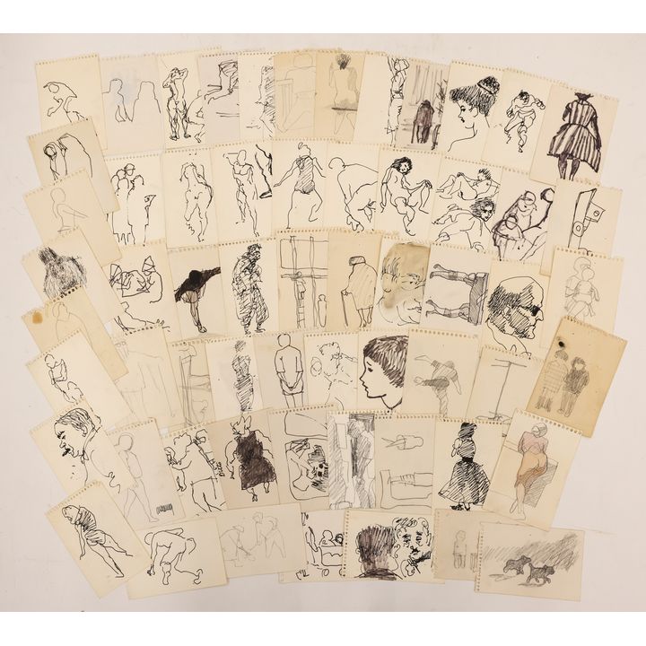 59pc William Cumming Small Sketchbook Drawings 6''x4''