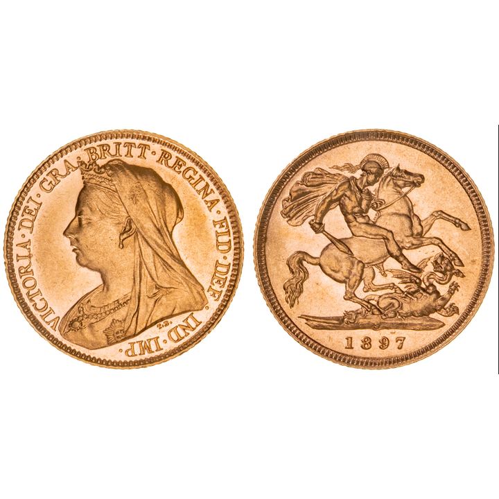 Victoria, Half Sovereign, 1897-S, UNC