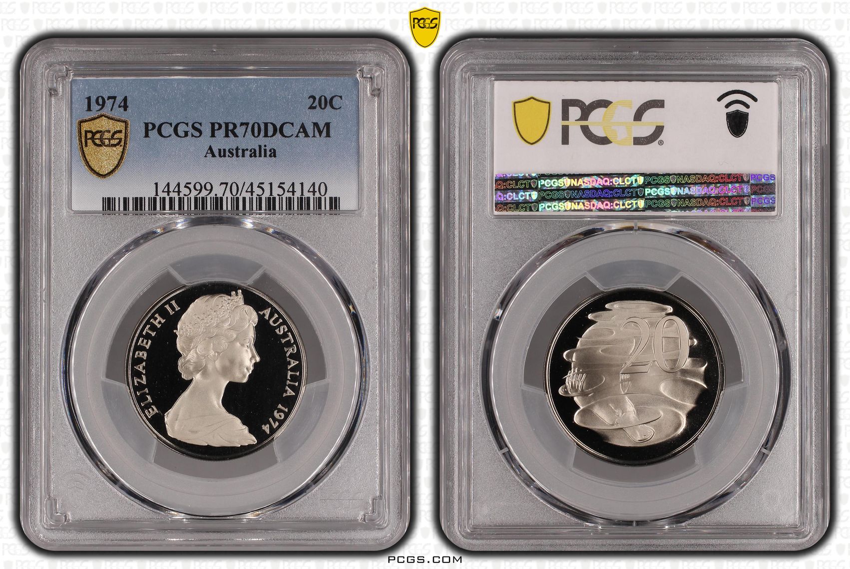 1974 Australia Twenty Cent, 20c Proof PCGS - PR70DCAM POP 1/0 -140
