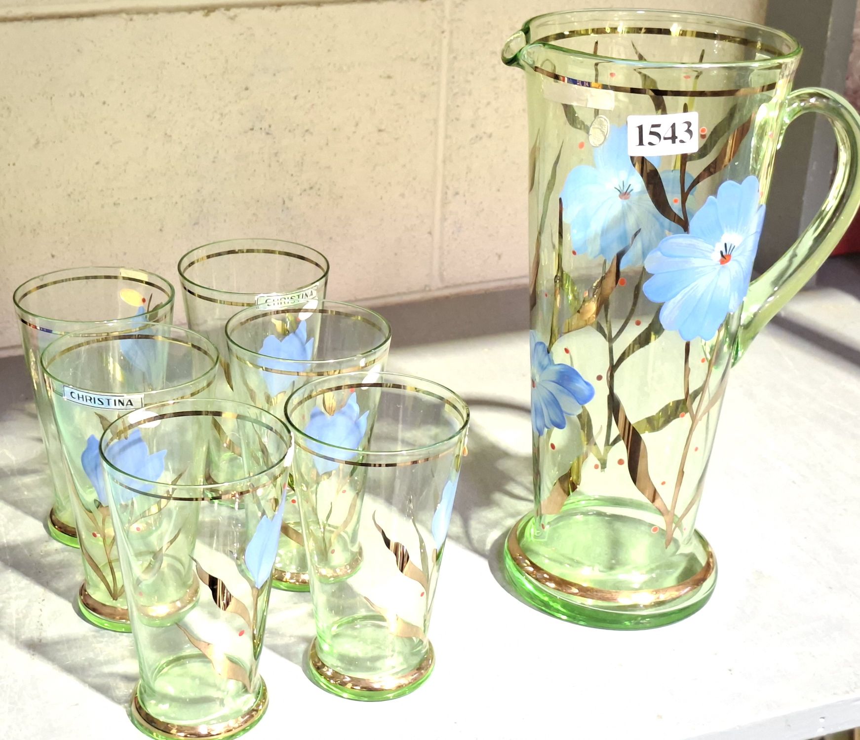 Czechoslovakian Glass Drinks Set