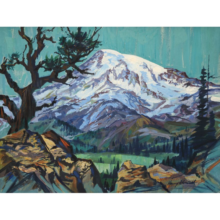 Harry Bonath ''Mount Rainier'' Gouache