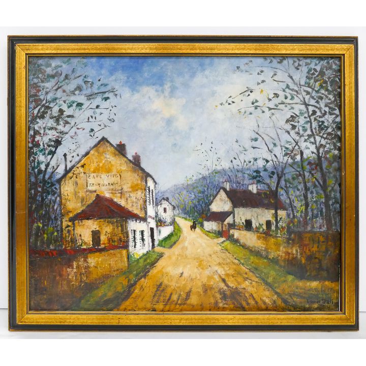 Louis Dali French Country Road Oil on Canvas