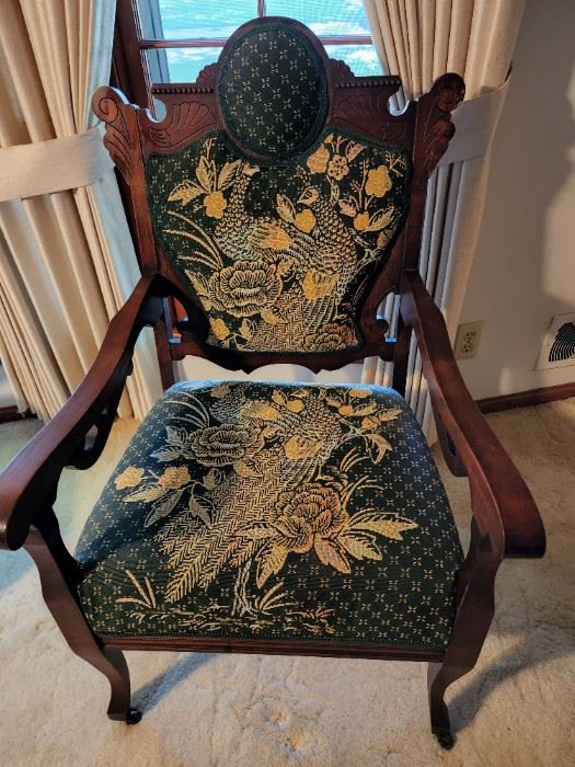 American antique chair with arms Busy Beever