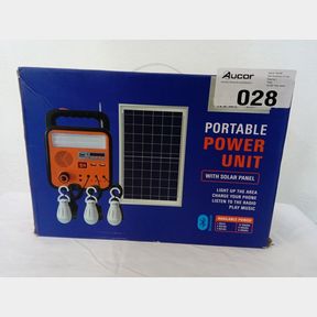 EVEREADY PORTABLE POWER UNIT WITH SOLAR PANEL AND LED LIGHTS -