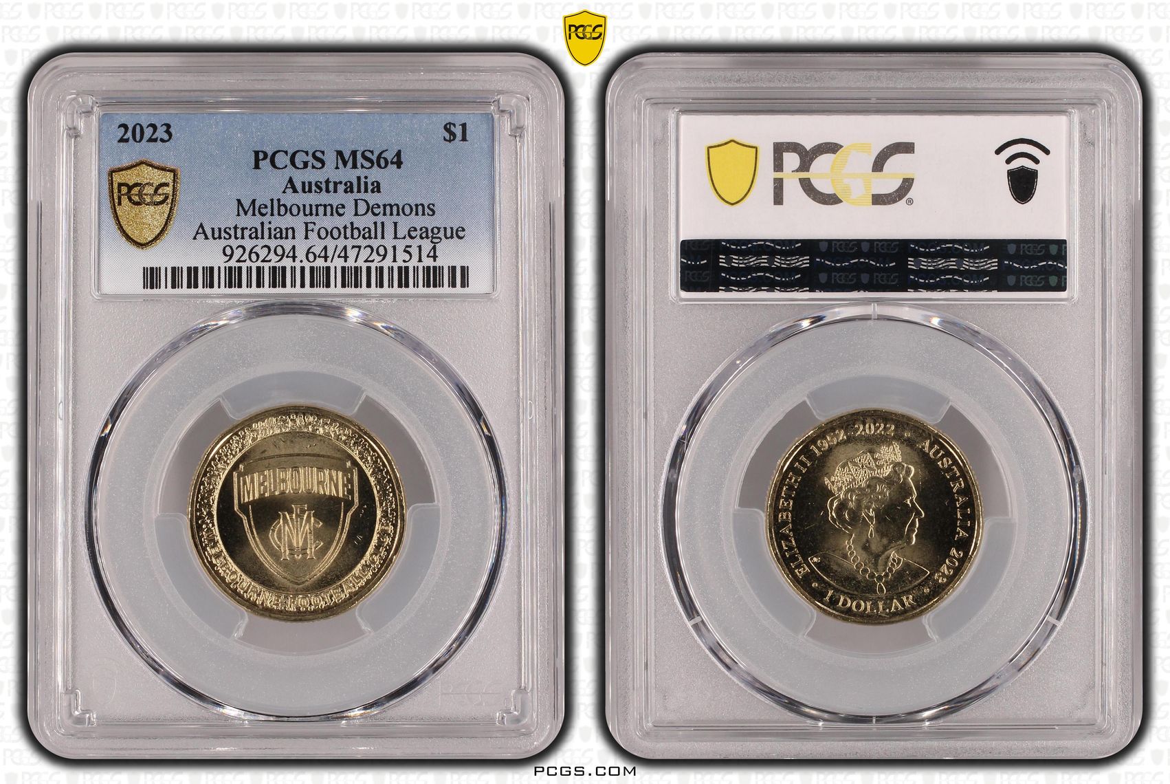 AFL - Melbourne Demons, One Dollar, 2023, PCGS MS 64