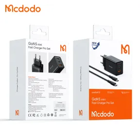 Mcdodo 65W Mini GaN 5 Fast Charger 2m USB C Cable 3 Port PD Charger |