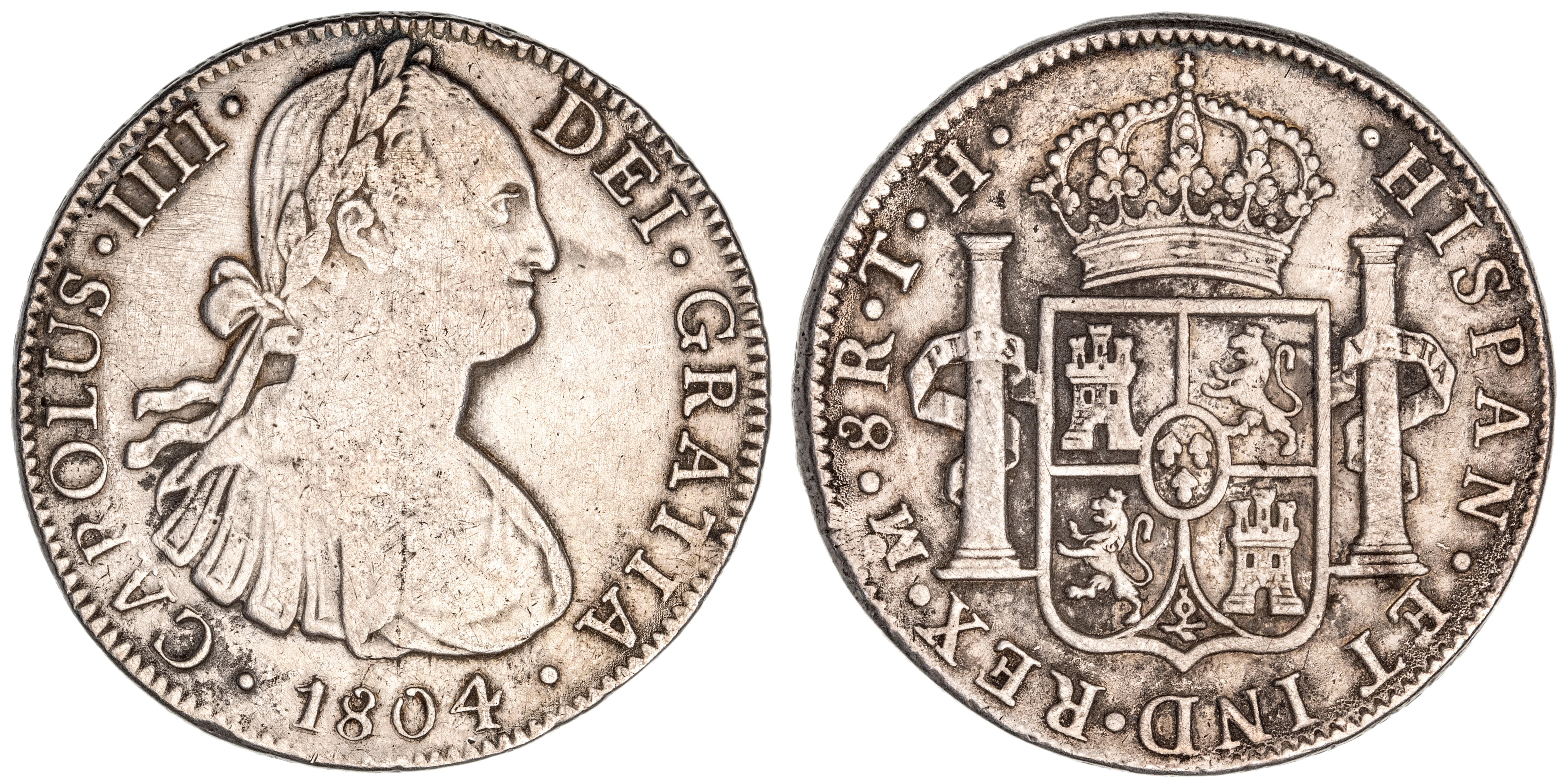 Mexico, Charles IV, Eight Reales, 1804-TH, VF