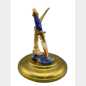 Artistic Precious Stone Dagger With Stand By Charles Pratt