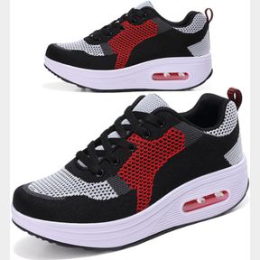 RUIDENG PLATFORM SNEAKERS FOR WOMEN AIR CUSHION | WALKING SHOES WOMEN COMFORTABLE ALL DAY | THICK ROCKER BOTTOM