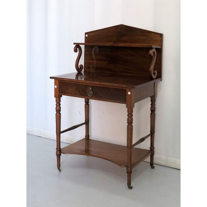 VICTORIAN MAHOGANY ONE-DRAWER WRITING TABLE/WASHSTAND