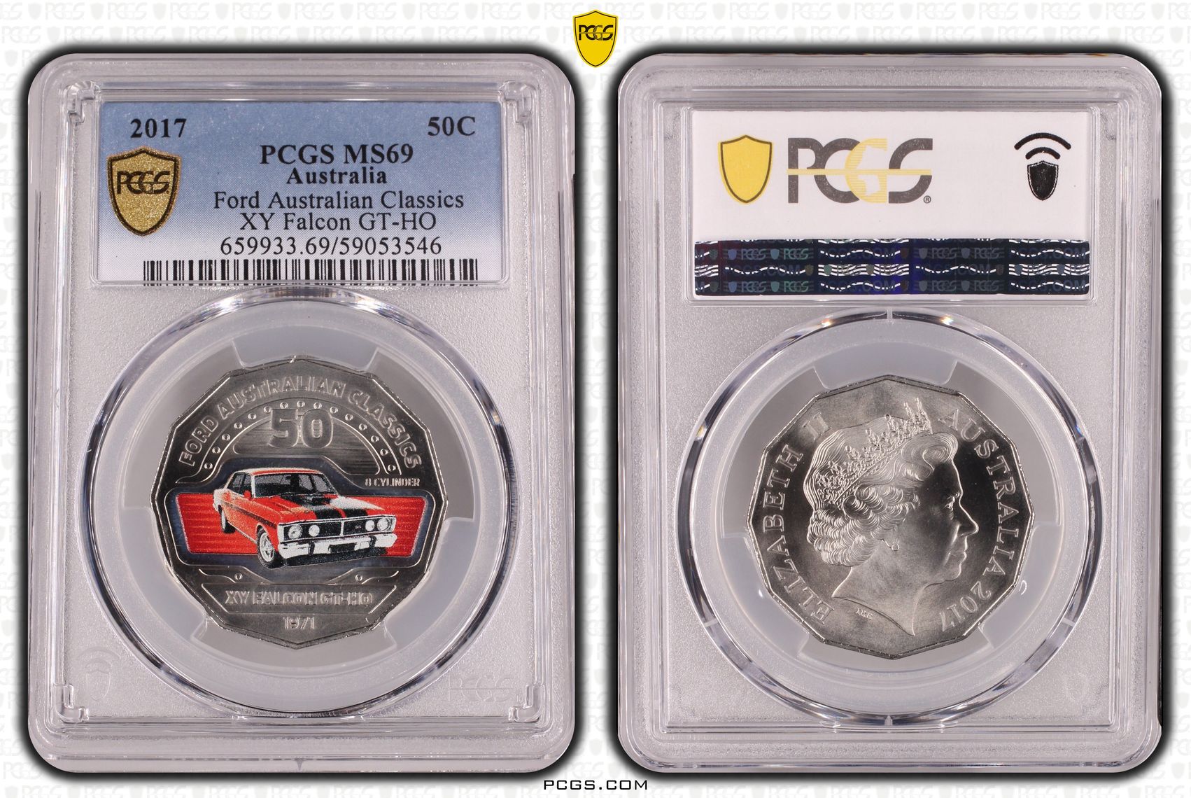 Ford Australian Classics - XY Falcon GT-HO, Fifty Cent, 2017, PCGS MS69