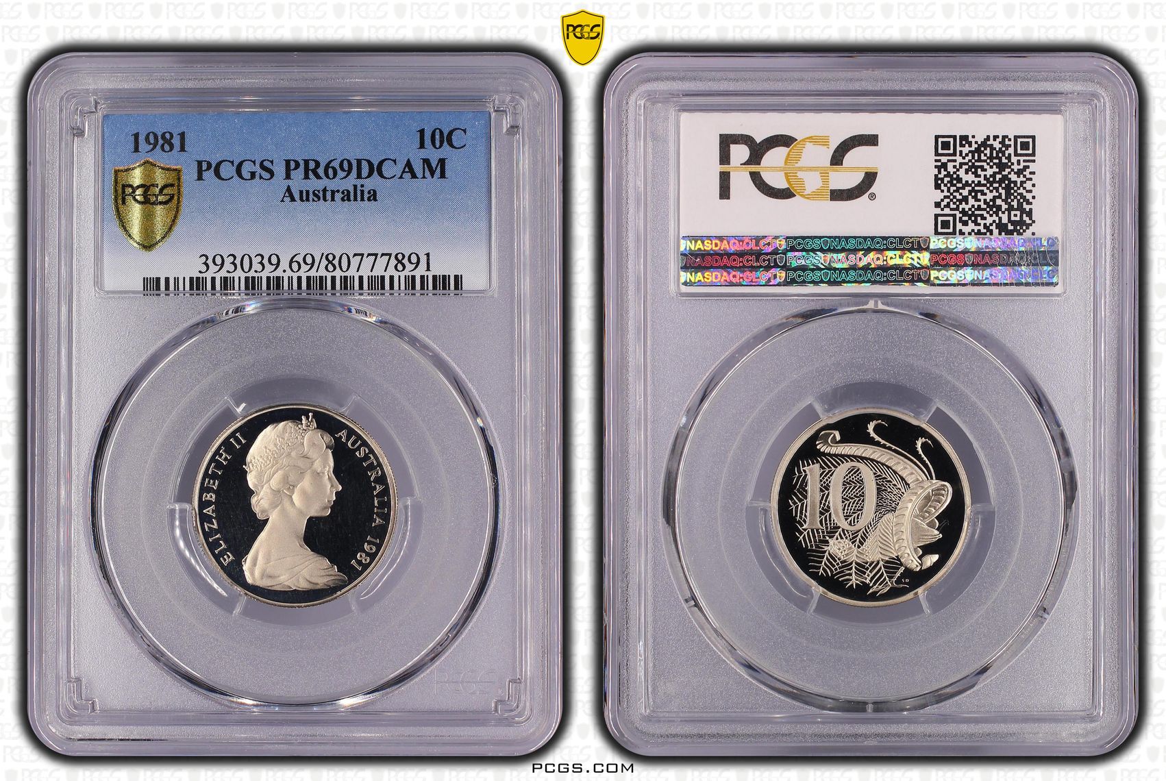 Elizabeth II, Ten Cent, 1981, PCGS PR69DCAM