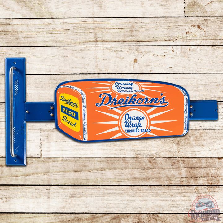 Dreikorn's Orange Wrap Enriched Bread Door Push Pull Sign w/ Loaf