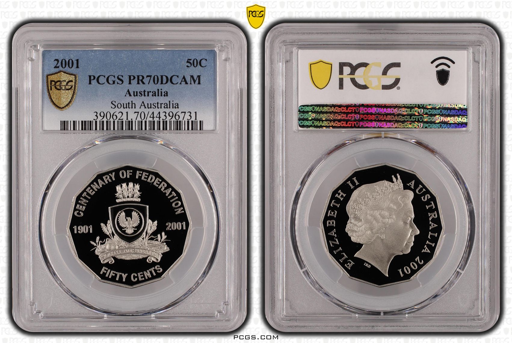 2001 Australian Fifty Cent, 50c Proof South Australia PCGS - PR70DCAM POP 27/0 -731