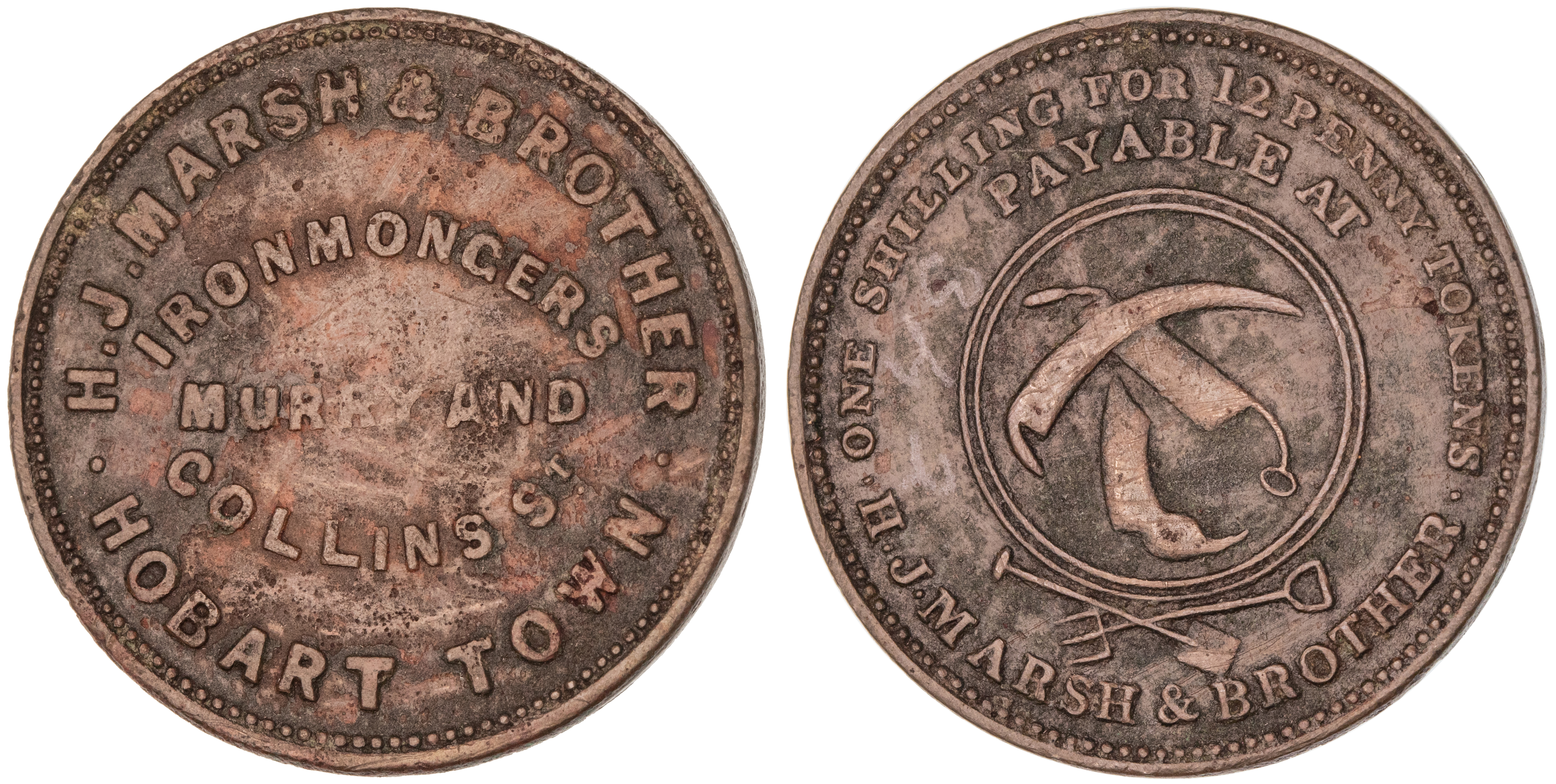 Hobart, Tasmania, H. J. Marsh & Brother, Penny, Fine