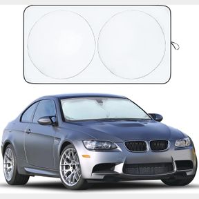 ECONOUR CAR WINDSHIELD SUN SHADE WITH STORAGE POUCH | FRONT WINDOW SUN PROTECTOR FOR UV RAYS & SUN HEAT | CAR INTERIOR ACCESSORIES