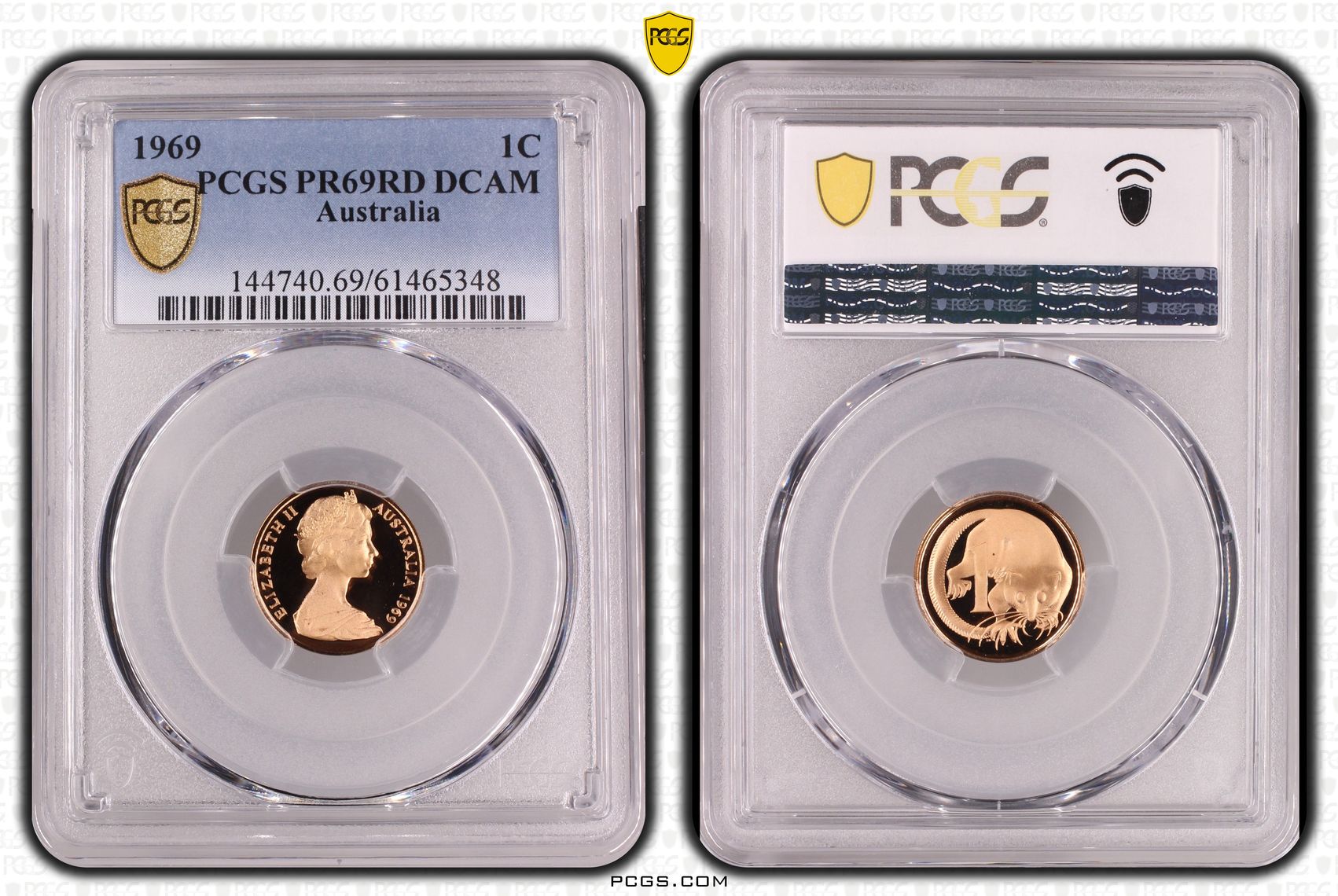 One Cent, 1969, Pcgs Pr69dcam