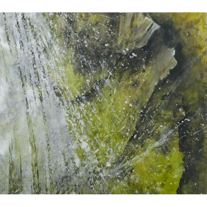 Neil Meitzler ''Mystic Waterfall'' Casein on Paper 12''x14''