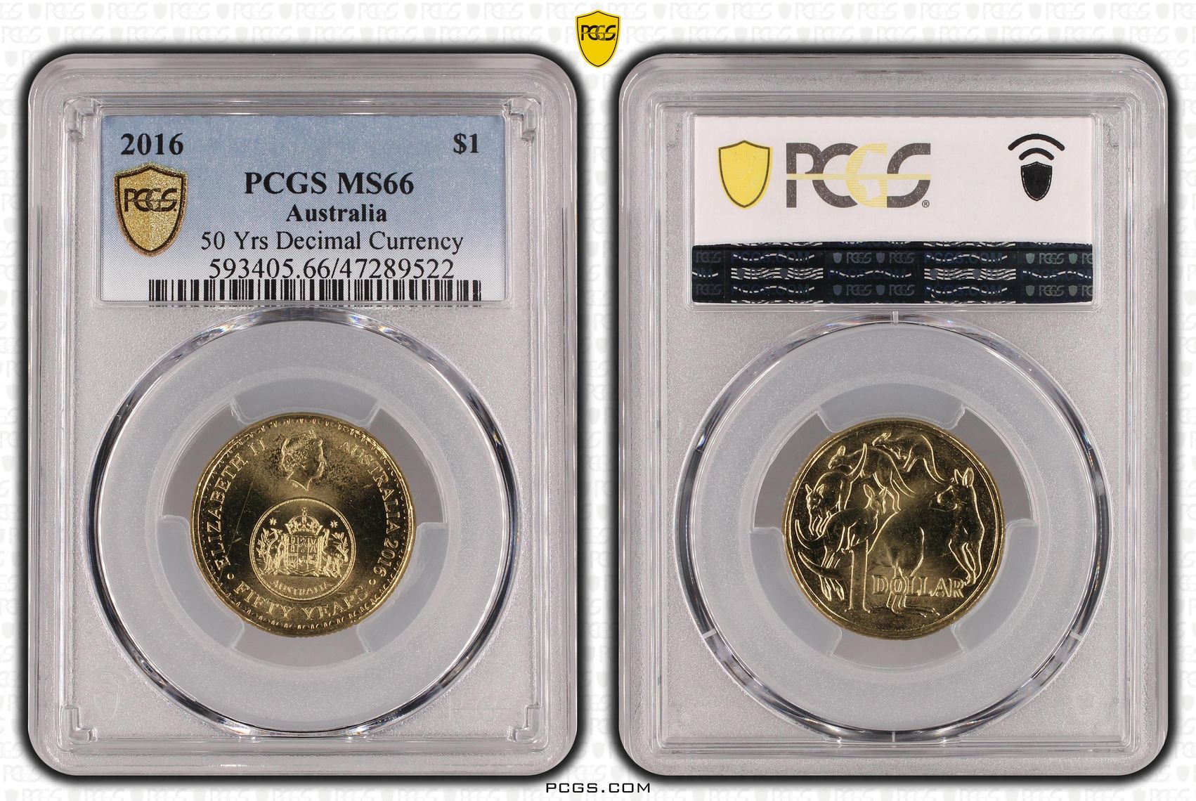 50 Yrs Decimal Currency, One Dollar, 2016, PCGS MS 66